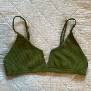 San Lorenzo Bikinis - Ribbed Top in Green - Size Large